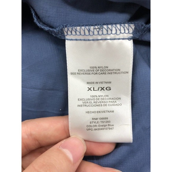 Fishing Shirt Habit UPF 30+ Short Sleeve Button Front XL Polyester Vented Blue - Picture 4 of 5